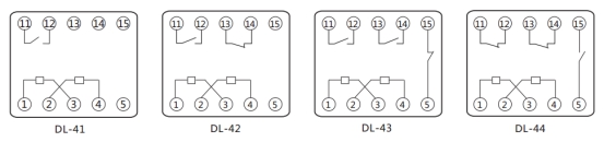 DL-43繼電器內部端子外引接線圖 DL-43繼電器內部端子外引接線圖