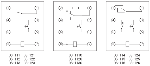 DS-122時間繼電器內部接線及外引接線圖(背視圖)圖片 DS-122時間繼電器內部接線及外引接線圖(背視圖)圖片