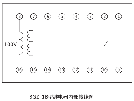 BGZ-1B高頻率繼電器內部接線圖 BGZ-1B高頻率繼電器內部接線圖