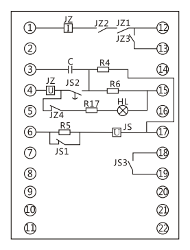 DH-3重合聞裝置內部接線 DH-3重合聞裝置內部接線